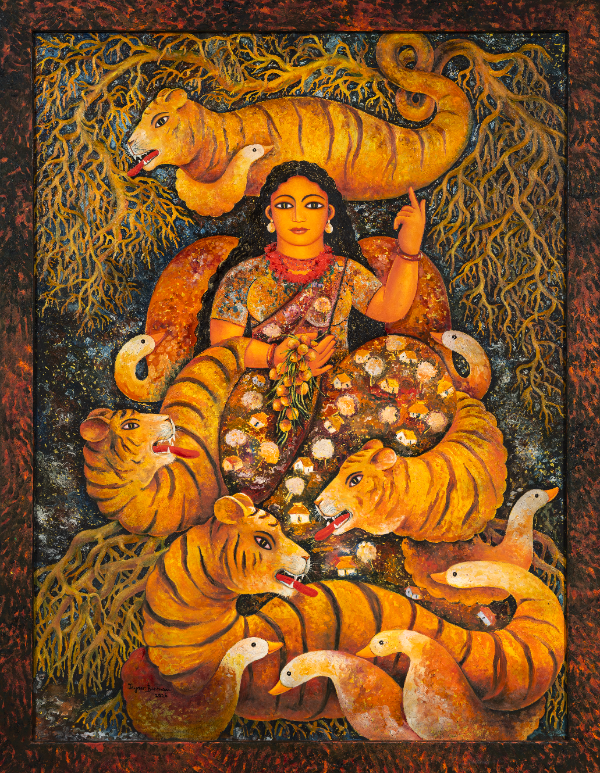 Artwork by Jayasri Burman. Image Courtesy of Saffronart, Chawla Art Gallery, and Snowball Studios.